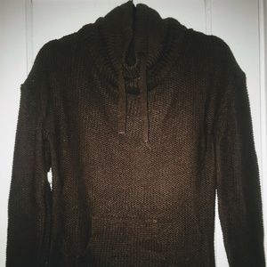 Brown Cowl Neck Sweater